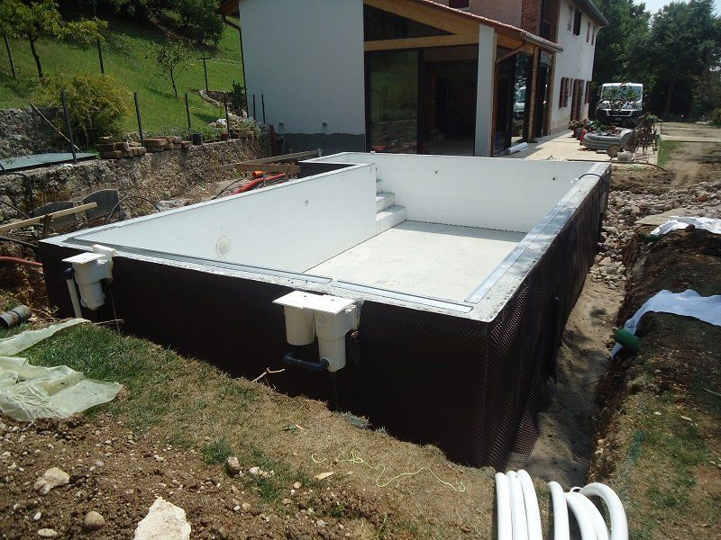 impianto calcestruzzo piscina