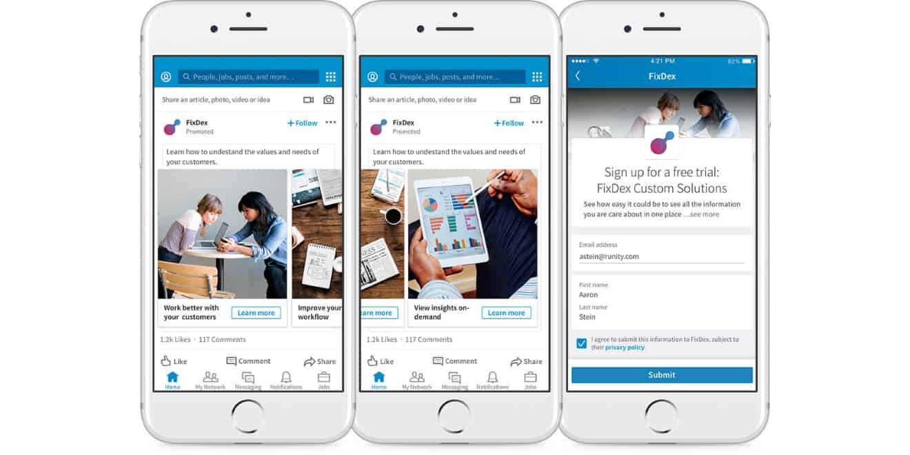 linkedin video ads carousel, DCV