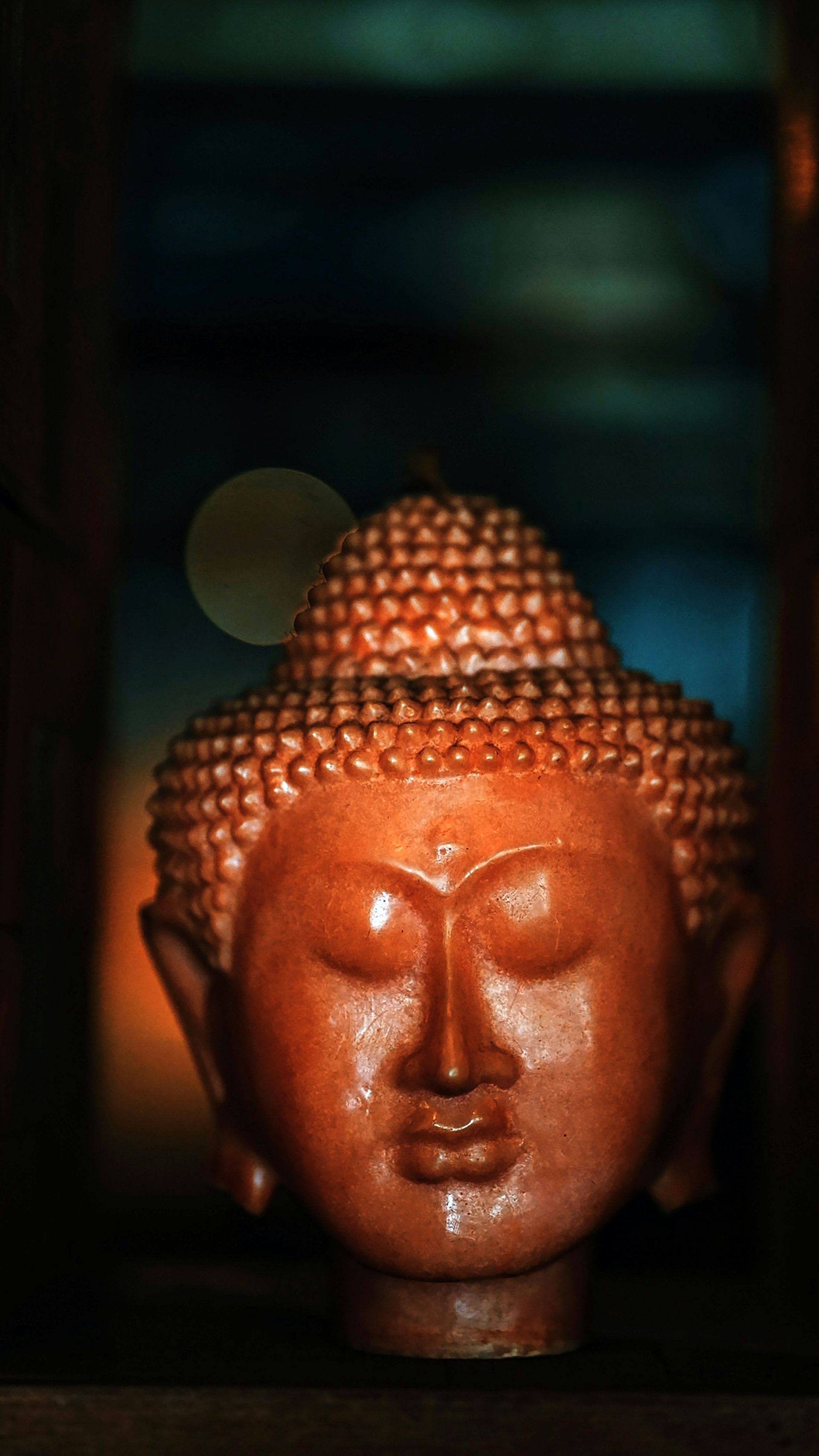Close-up of a Buddha statue inside a perforated stupa at Borobudur