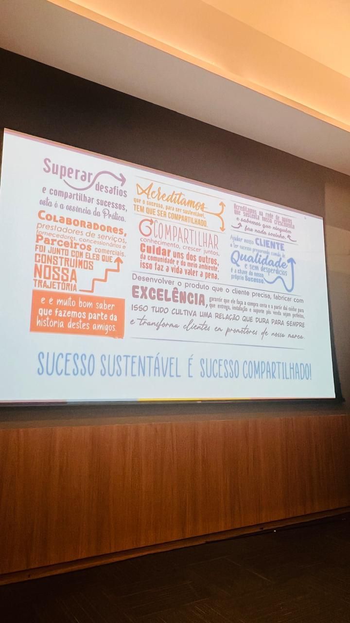 Um grande quadro branco com muitas coisas escritas está pendurado na parede.