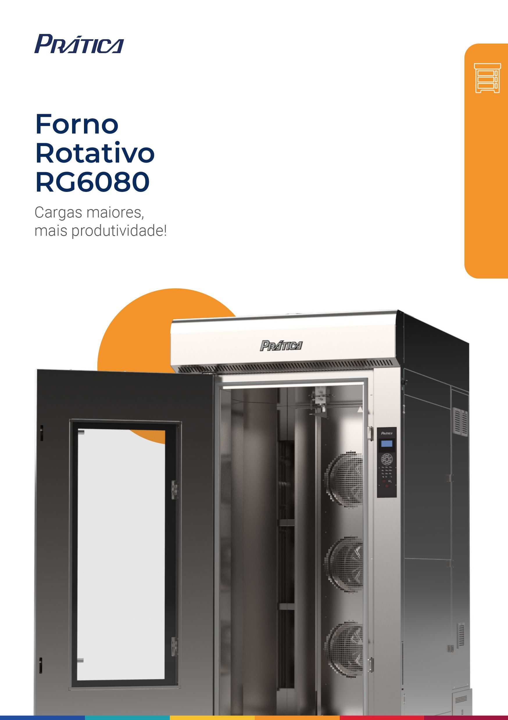 Um folheto para um forno rotativo de aço inoxidável.
