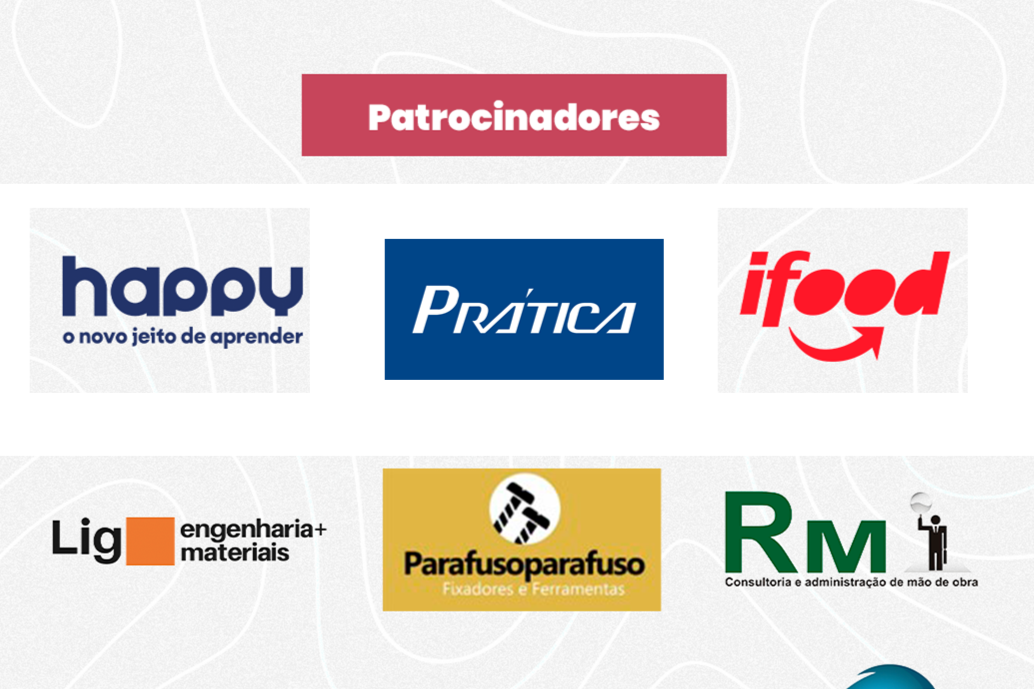 Um monte de logotipos em um fundo branco, um dos quais é o ifood
