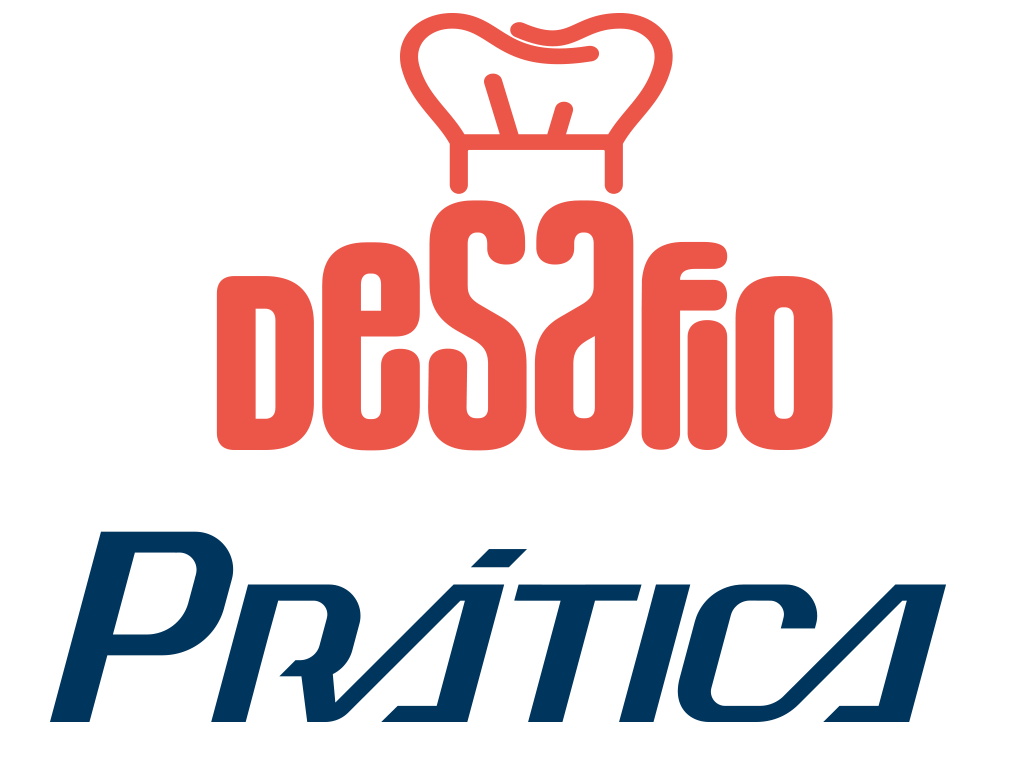 O logotipo do desafio pratica tem um chapéu de chef