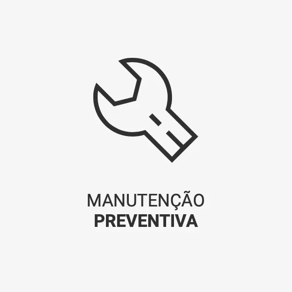 An icon of a wrench with the words manutenção preventiva below it.