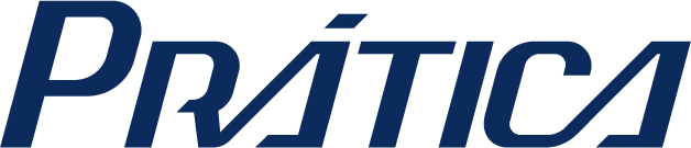 Um fundo branco com letras azuis que dizem prática
