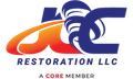 Logo of AC Restoration LLC, with stylized orange and blue initials, and "RESTORATION LLC" text below.
