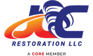 Logo of AC Restoration LLC, with stylized orange and blue initials, and "RESTORATION LLC" text below.