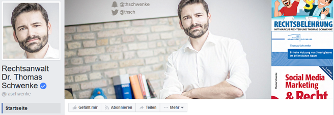 Facebook-Profil von Rechtsanwalt Dr. Thomas Schwenke