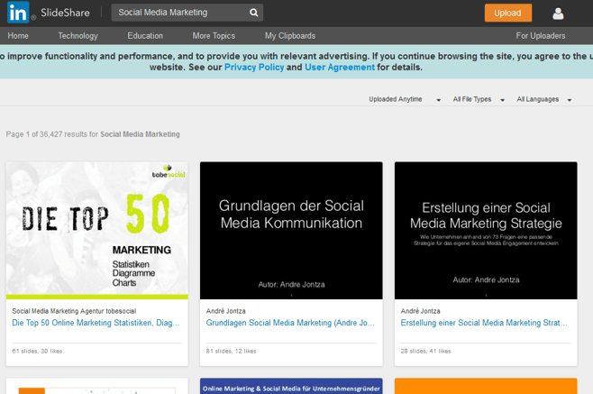 Suchergebnisse zu „Social Media Marketing“ in SlideShare