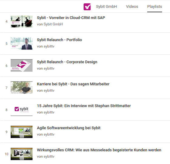 Das Unternehmen Sybit gewährt auf seinem YouTube-Kanal Einblicke in das Unternehmen.