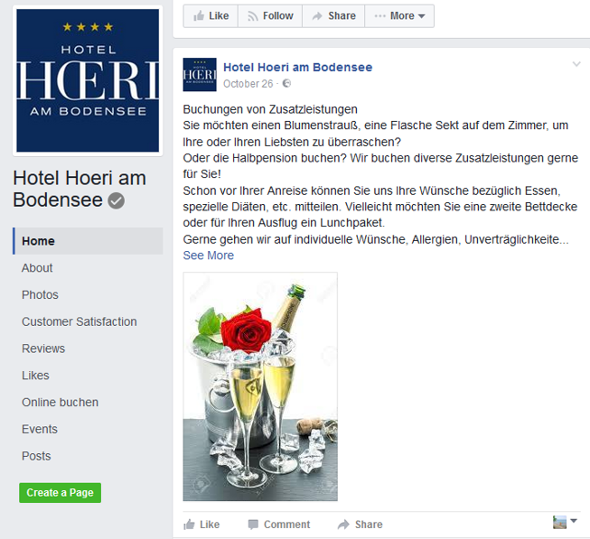 Eine Information zu Zusatzleistungen des Hotel Höri am Bodensee.