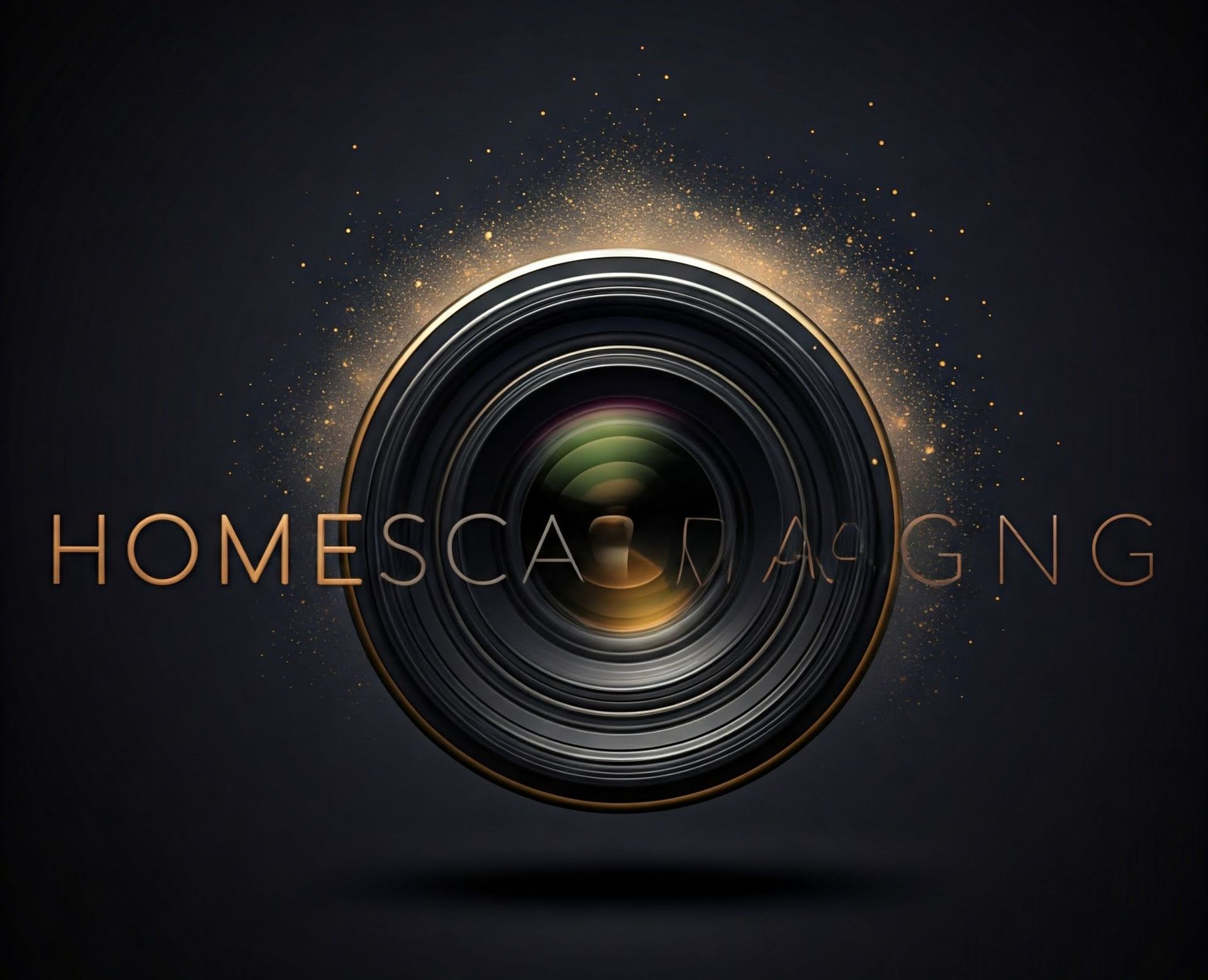 A picture of a camera lens with the words homescat design nc