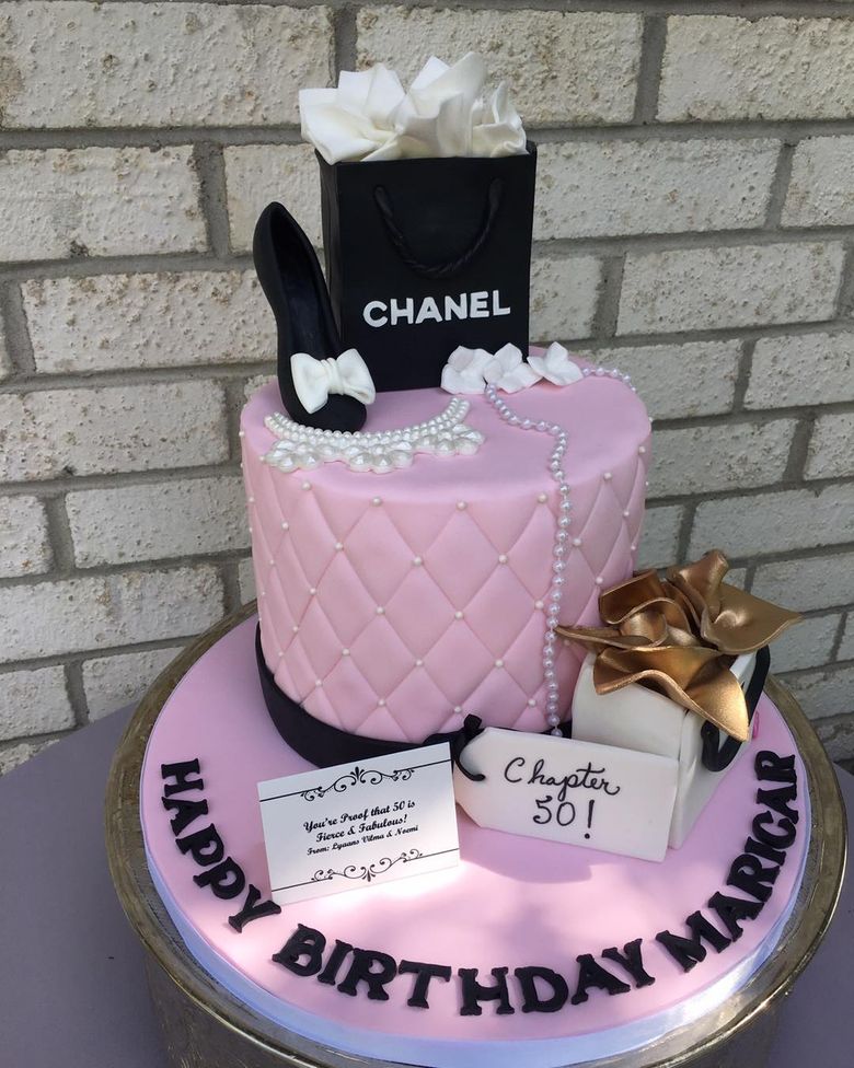 Birthday cake - pink buttercream - diamond print is an edible image  wrap-zebra balls, stars, and 