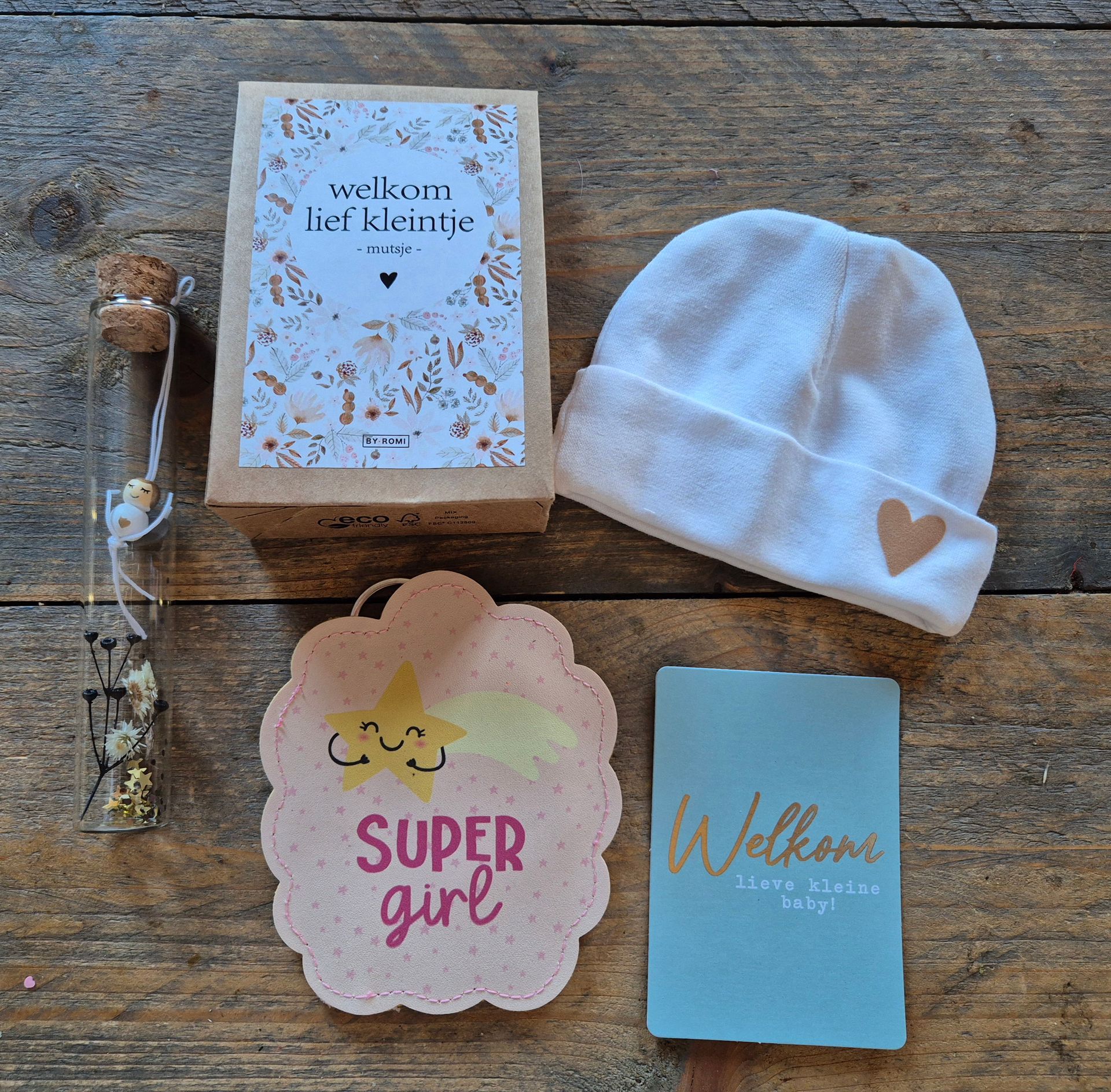 Gefeliciteerd en welkom lief kleintje brievenbus cadeau