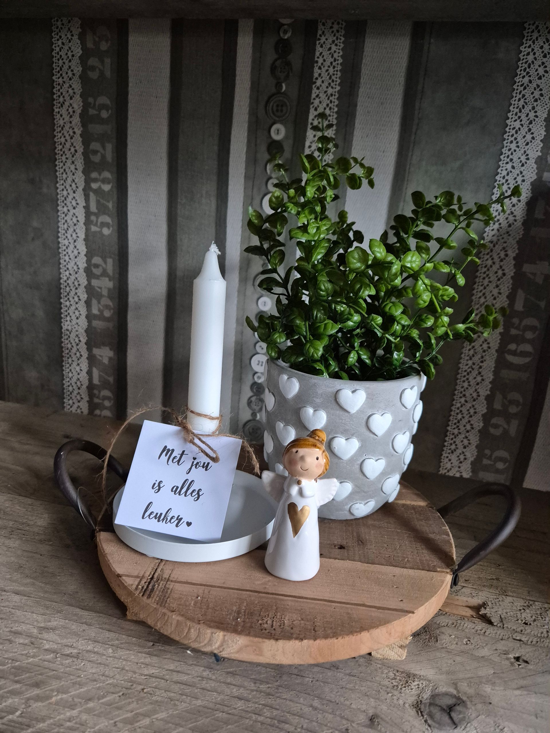 Sfeerset betonnen hartjes