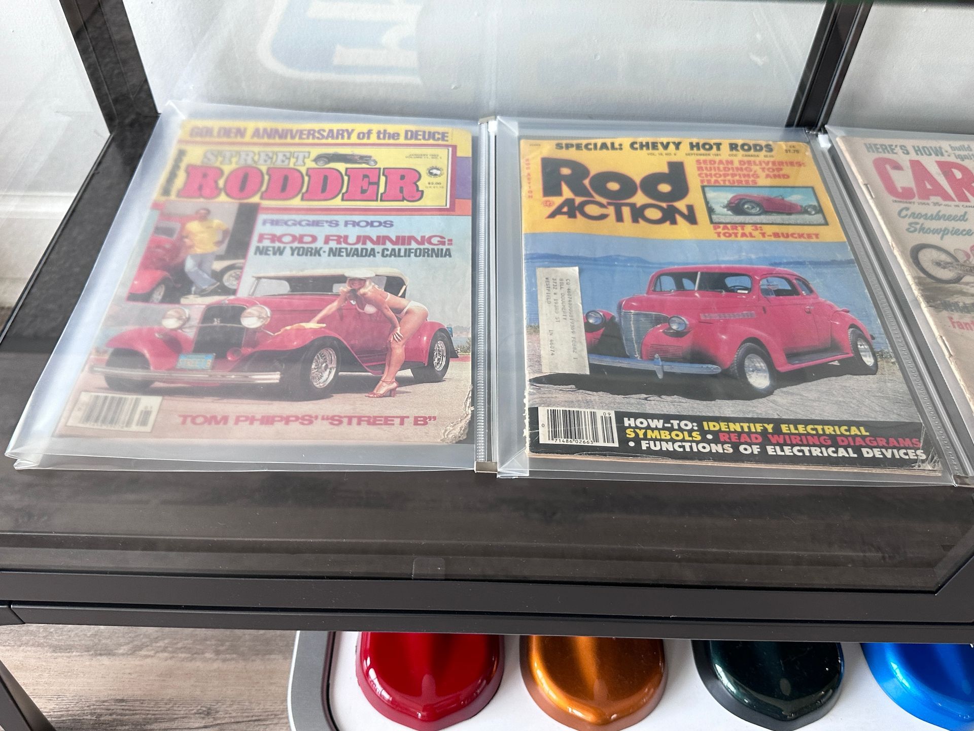 A collection of magazines including rod action and rodder