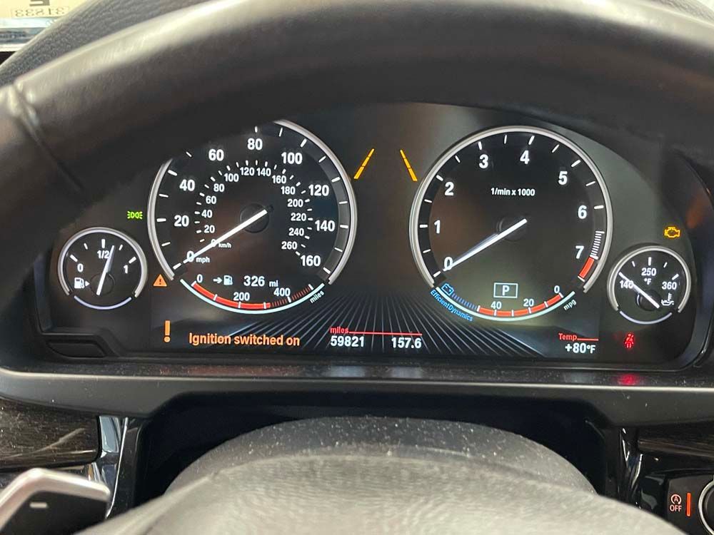 A close up of the dashboard of a car