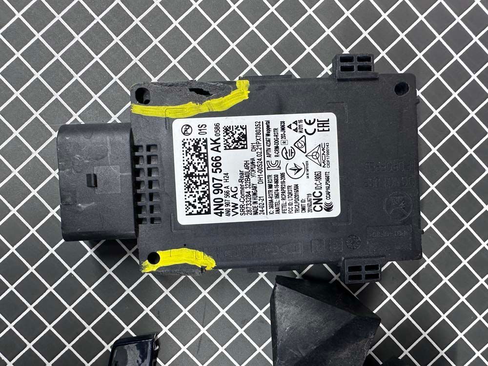 A black electronic device with a white label that says ' bosch ' on it