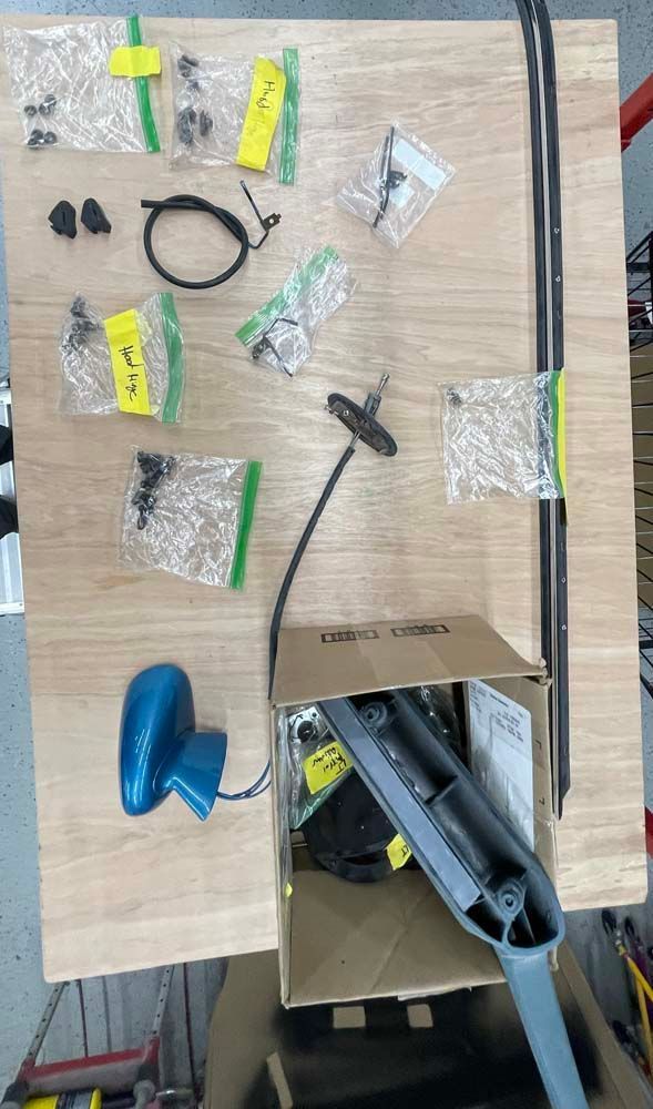 A wooden board with a bunch of tools on it