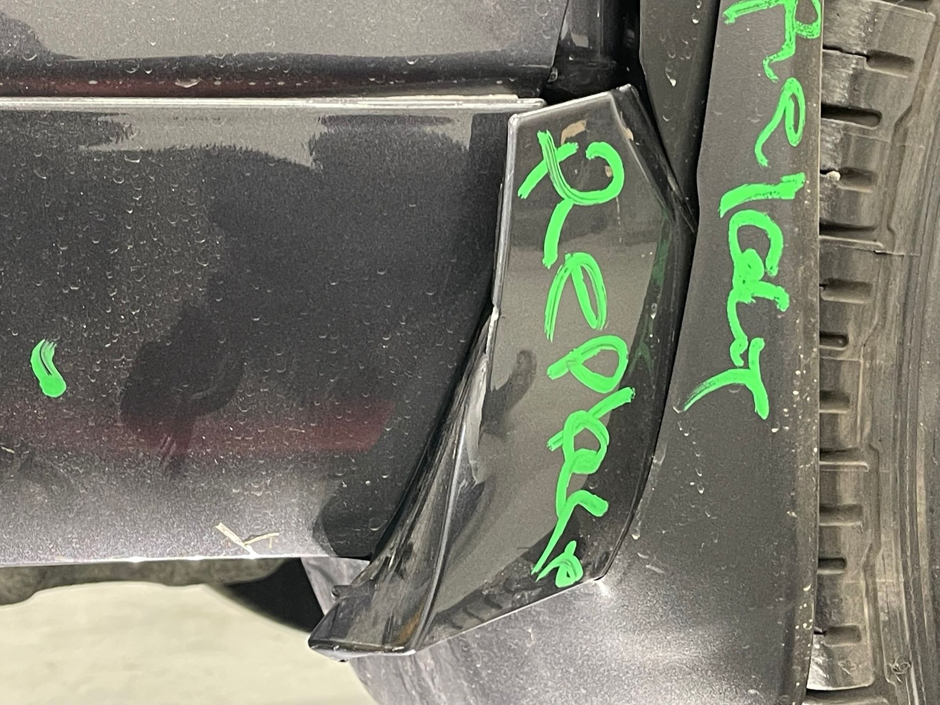 A close up of a car with the word rear written on it