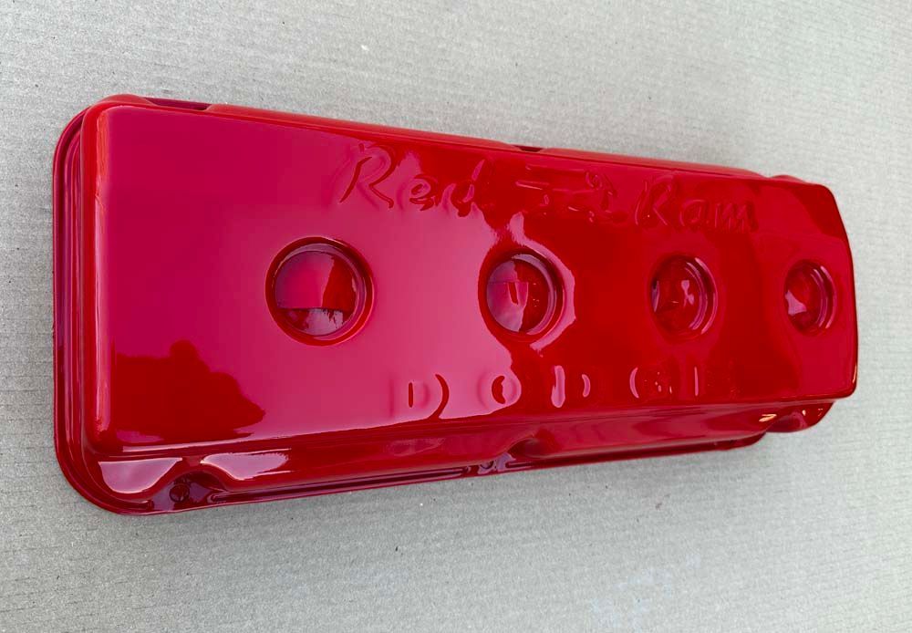 A red container with the word red on it