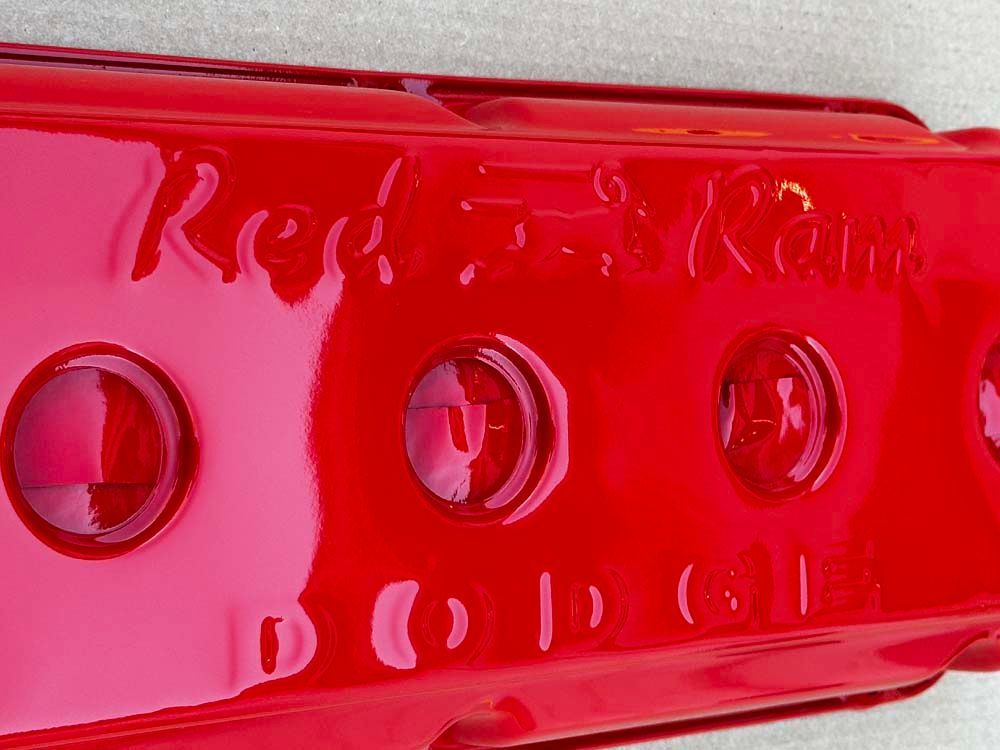 A red container with the word red on it