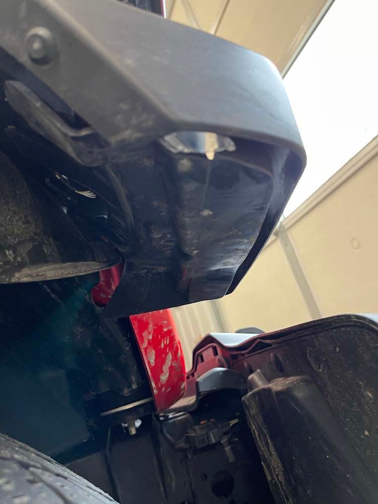 A close up of a bumper on a car.