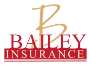 Bailey Insurance logo with gold “B” and red text on white background