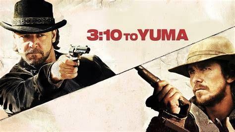 Two men face off with guns drawn, split background. One man wears a hat and aims a revolver. The other holds a rifle. Text reads