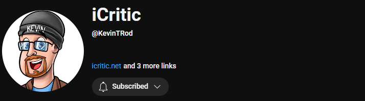 Profile picture of a man with glasses, a beanie, and a beard. Channel name iCritic and is subscribed.