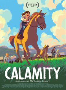 Animated film poster: Martha Jane riding a horse