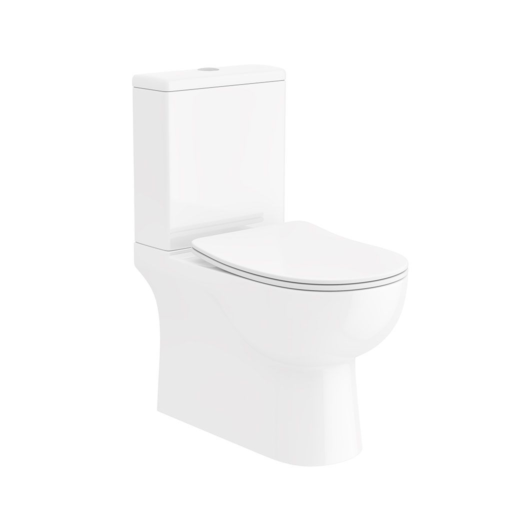 Jule Fully Enclosed Toilet Pan, Cistern & Slim Soft Close Seat