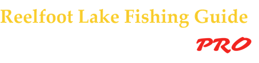 Reelfoot Lake Fishing Guide Pro logo with gold text and red script “PRO”