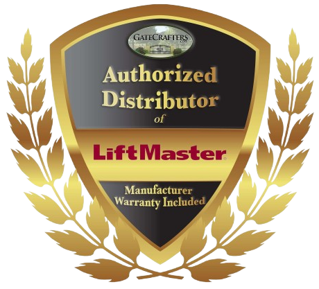 A shield that says authorized distributor of liftmaster