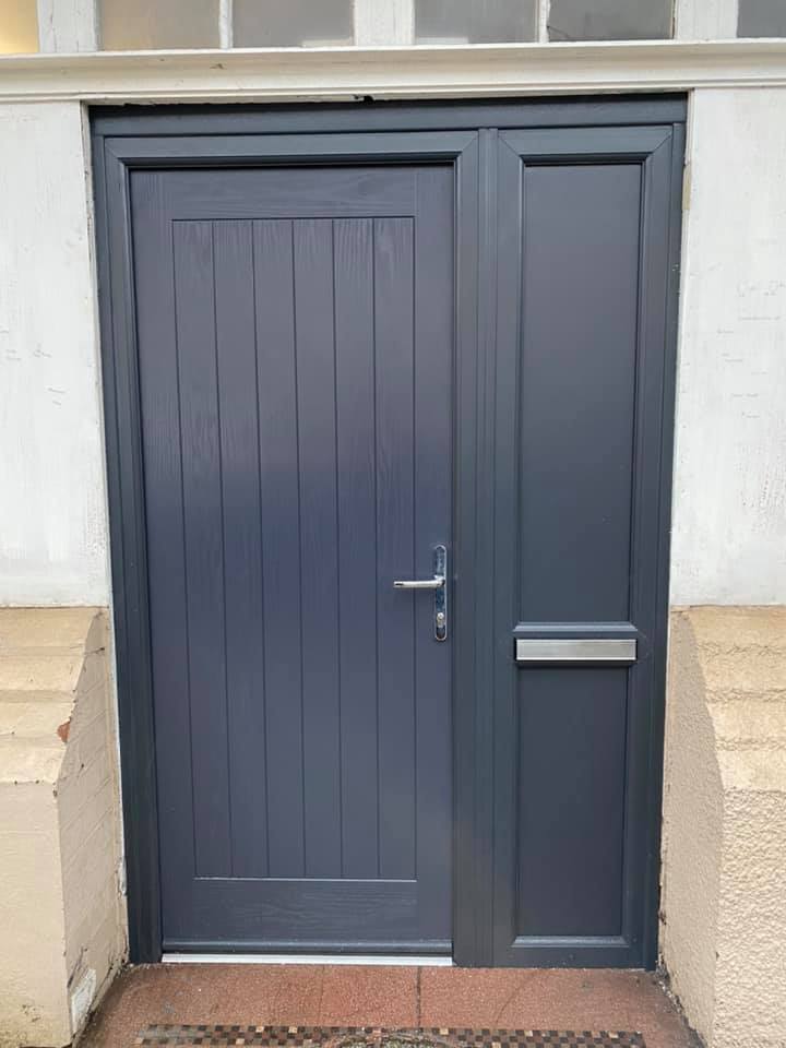 grey composite door - no glass