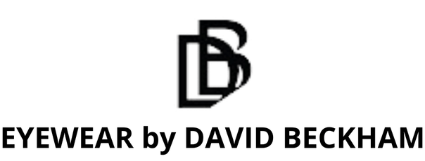 The logo for eyewear by david beckham is black and white.