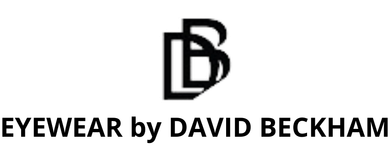 The logo for eyewear by david beckham is black and white.