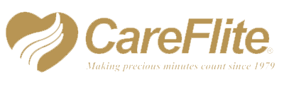 The logo for careflite makes precious minutes count since 1972