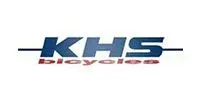 The khs bicycles logo is blue and red on a white background.