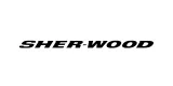 A black and white logo for sherwood on a white background.