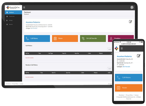 Desktop and mobile view of Remedy OnCall