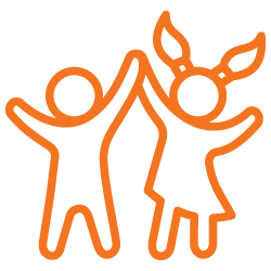 Children high five icon