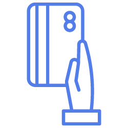 Hand on credit card icon