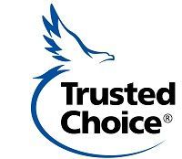 The trusted choice logo has a bird on it.