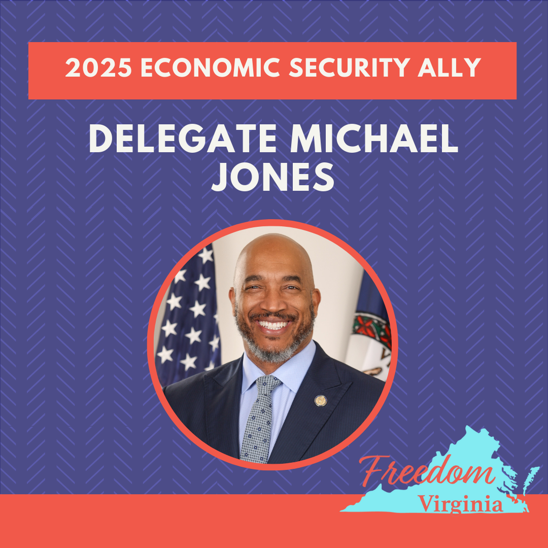 A man in a suit and tie is on a poster for the 2025 economic security ally