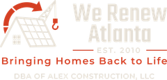 The logo for we renew atlanta bringing homes back to life.
