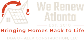 The logo for we renew atlanta bringing homes back to life.