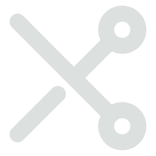 A pair of scissors crossed over each other on a white background.
