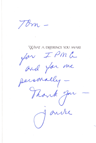 Thank you note for excellent roofing job