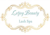 A logo for a beauty salon called letjoy beauty lash spa